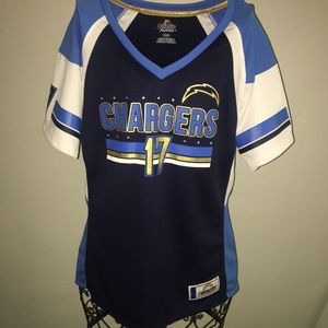 Chargers Rivers Jersey Vneck. Woman’s size large